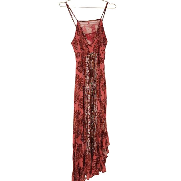 Free People That Moment pink maxi slip dress size large - Picture 2 of 8
